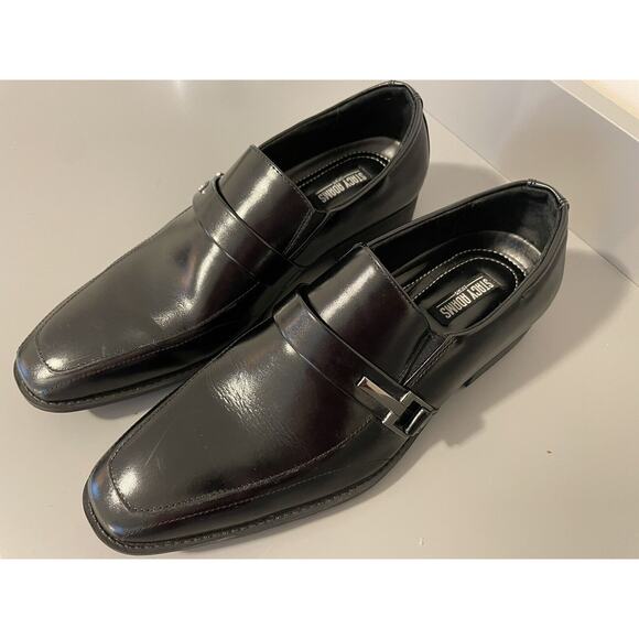 Stacy Adams Abram Size 9 Mens Black Slip Resistant Slip On Dress Shoes 20186-001 - Picture 4 of 8